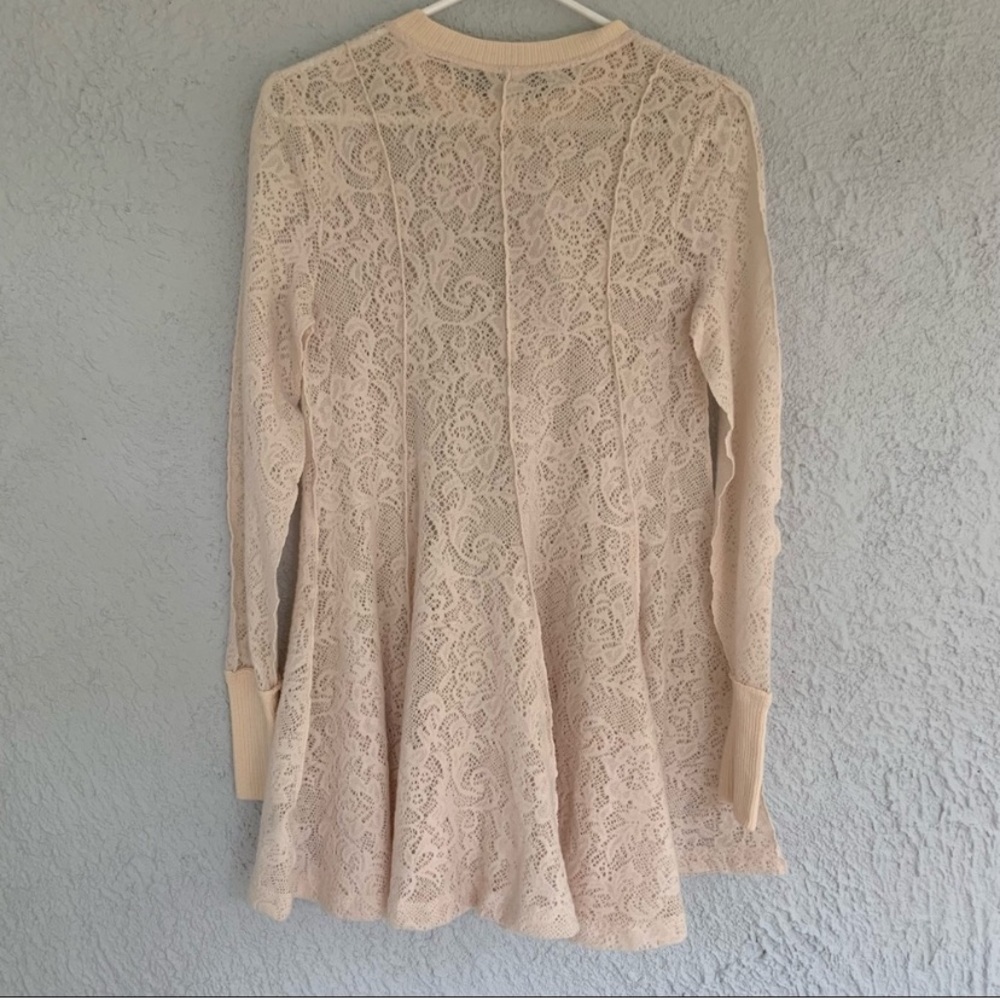 NWT Free People XS Coffee In The Morning Lace Tunic - Picture 4 of 9